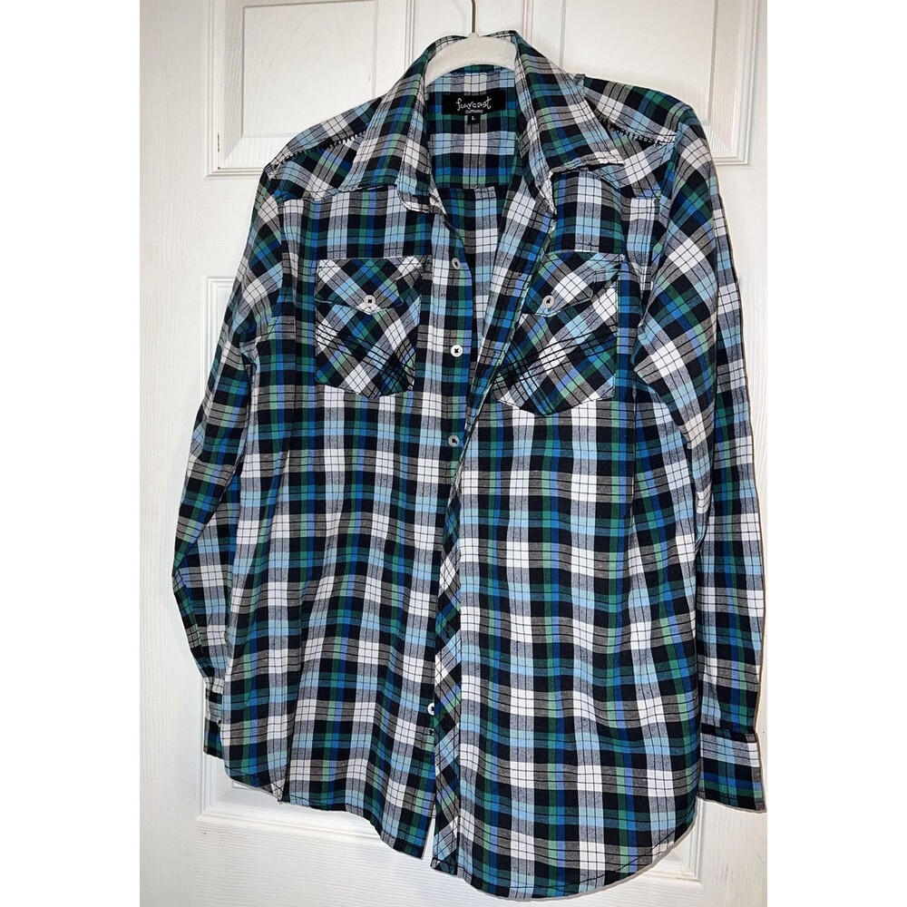 Fourcast Men's Button-down Long Sleeve Shirt size L Plaid